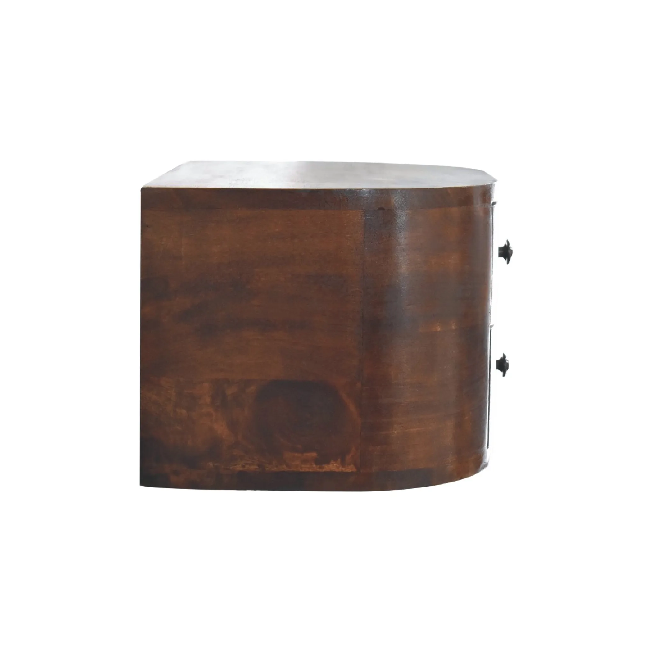 Solid Wood Round Two Drawer Floating Nightstand - Image 5