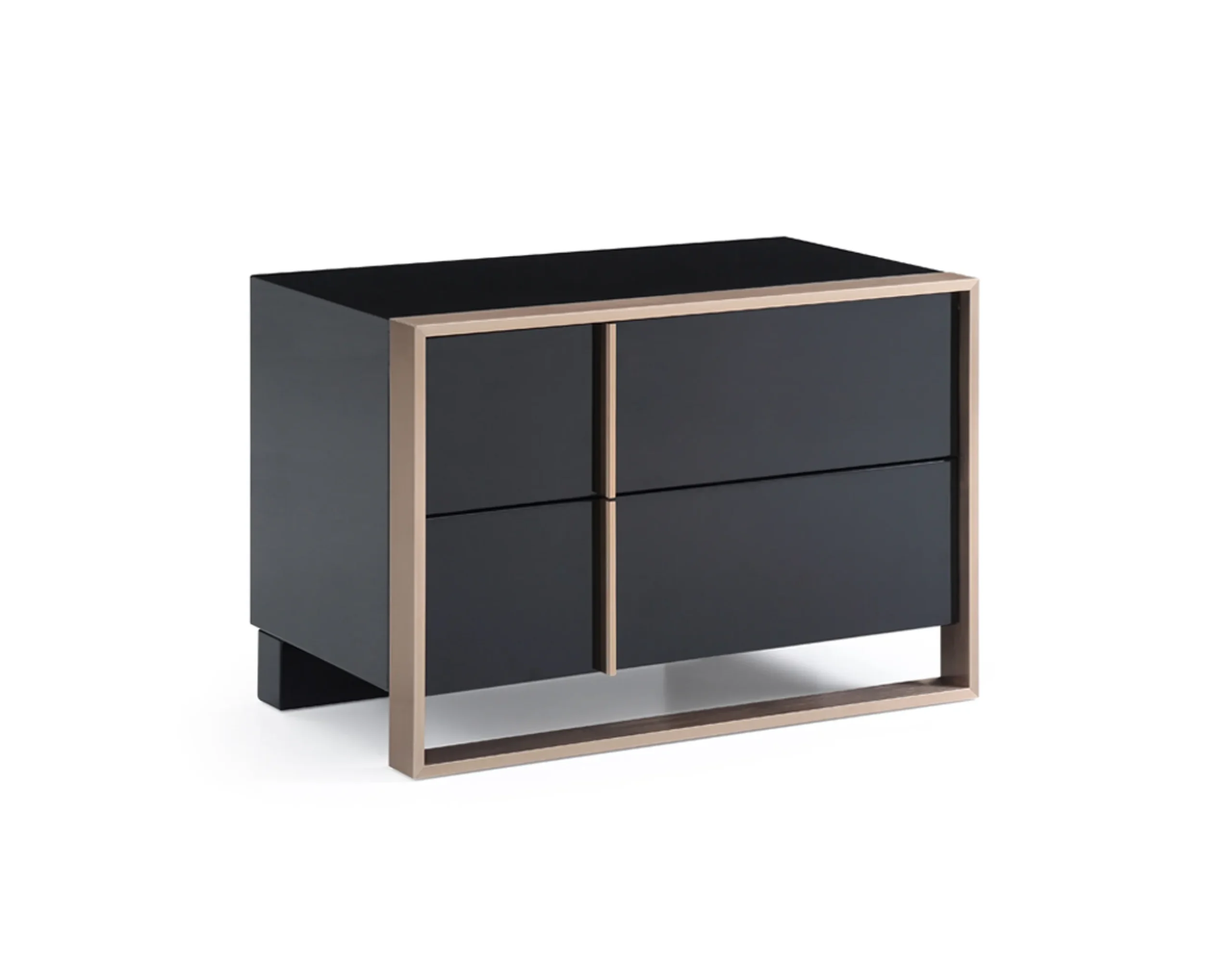 20" Black Two Drawers Nightstand - Image 3