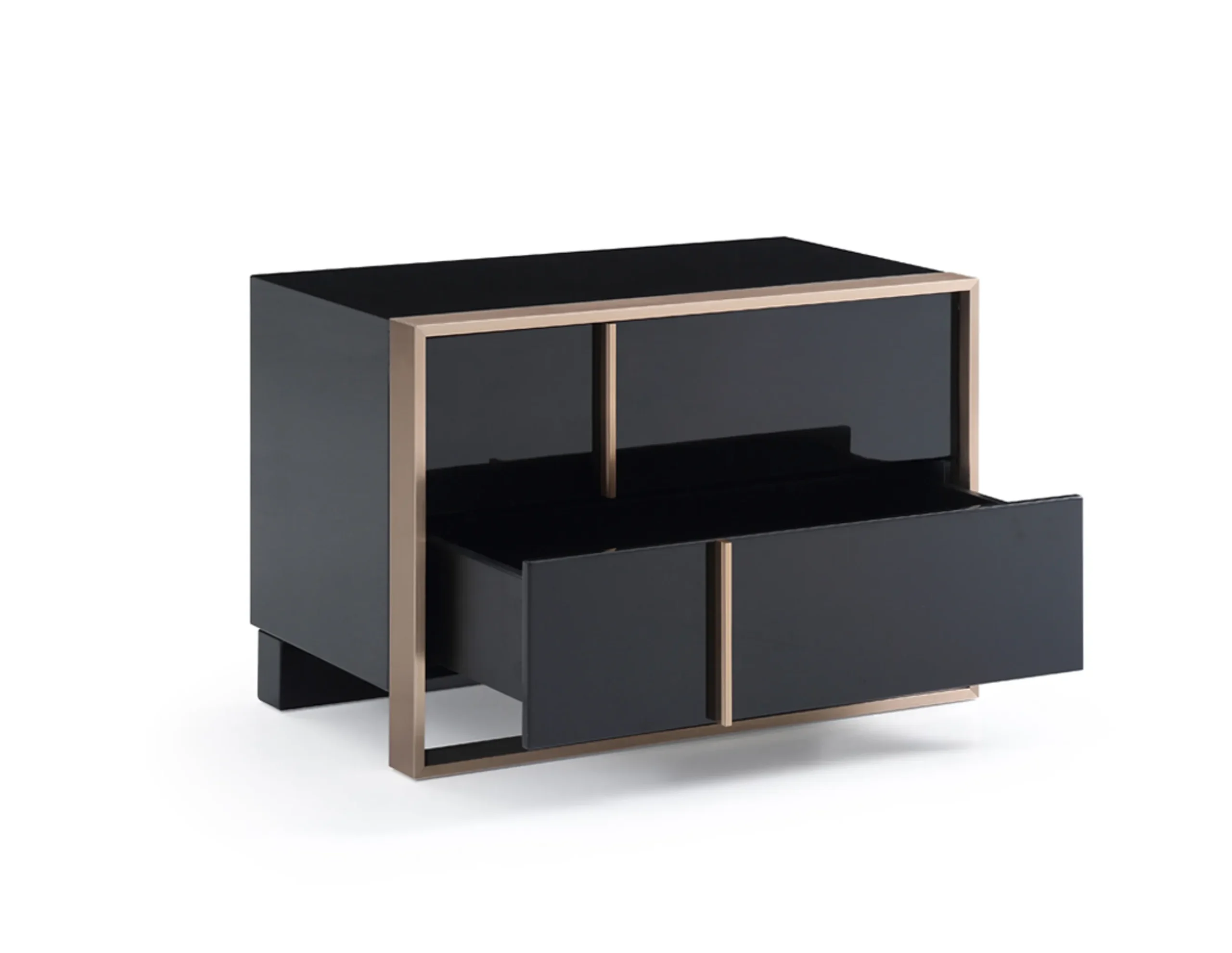 20" Black Two Drawers Nightstand - Image 4