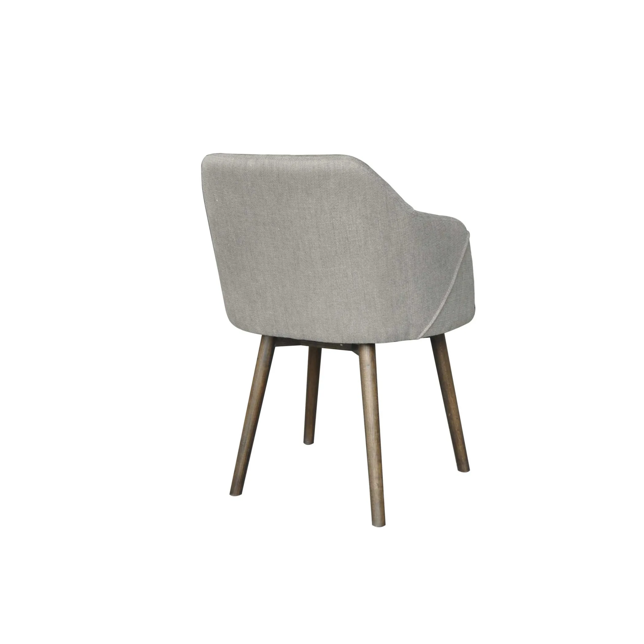 Gray And Brown Upholstered Fabric Dining Arm Chair - Image 3