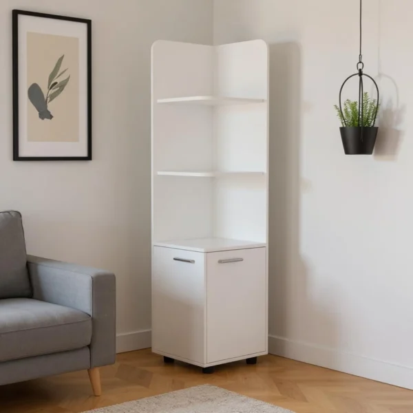Wood Corner Utility Cabinet With Two Doors