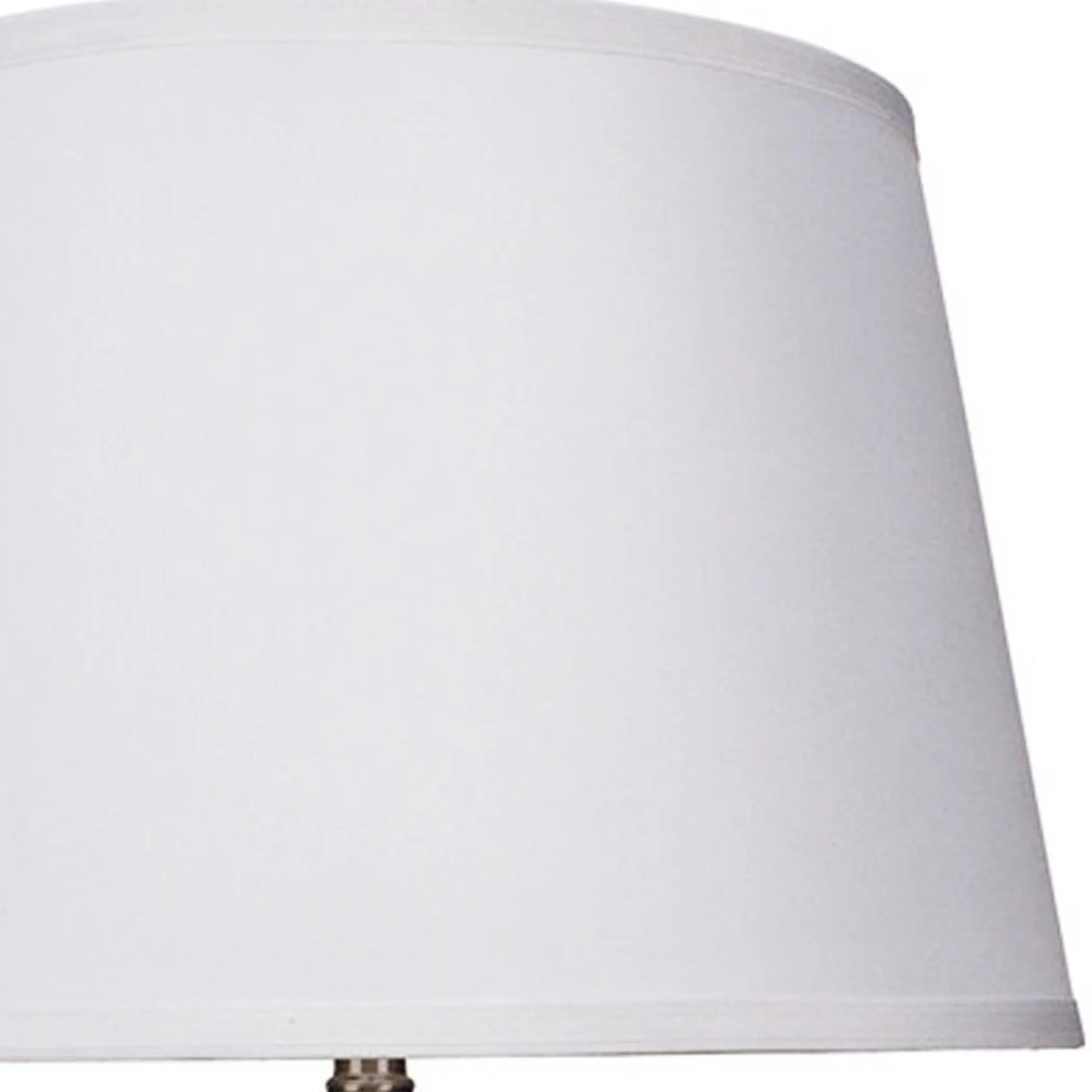 29" Silver Metal Table Lamp With White Classic Empire Shade - Image 4