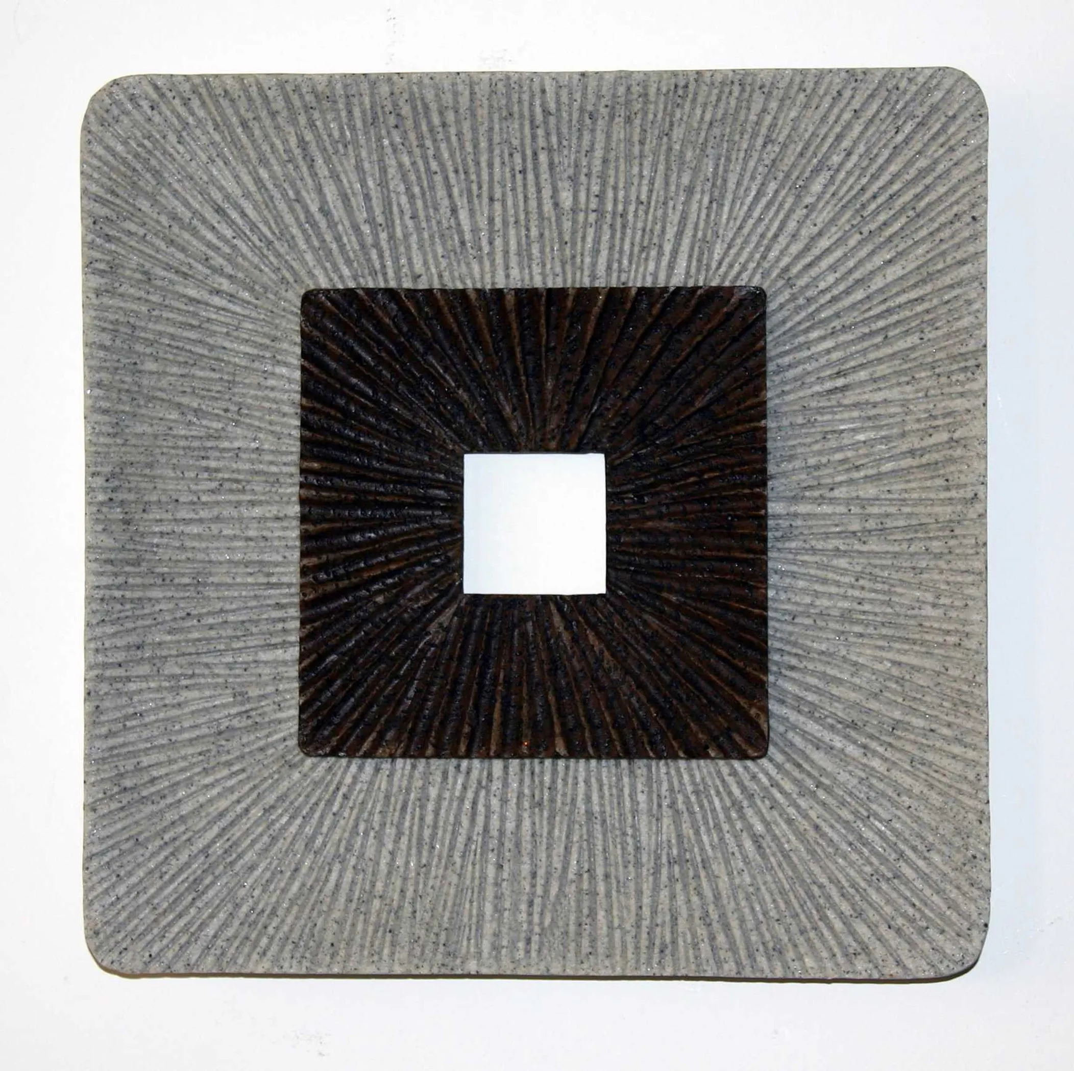 Brown & Gray Square Ribbed Minimalistic Wall Art - Image 3