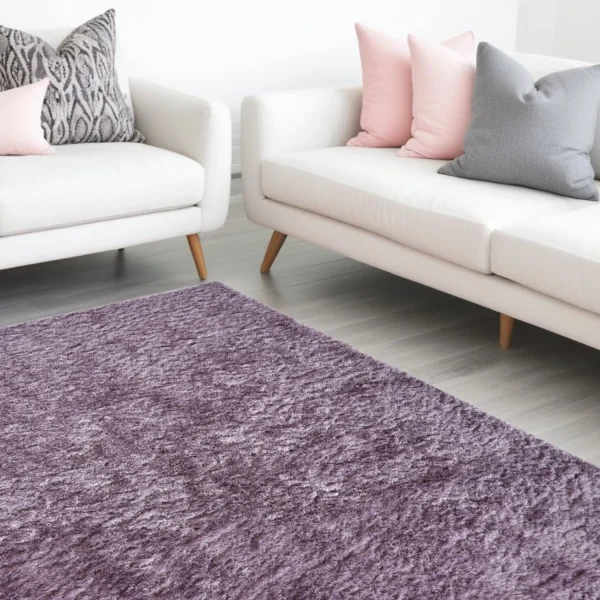 8' X 10' Purple Shag Tufted Handmade Area Rug