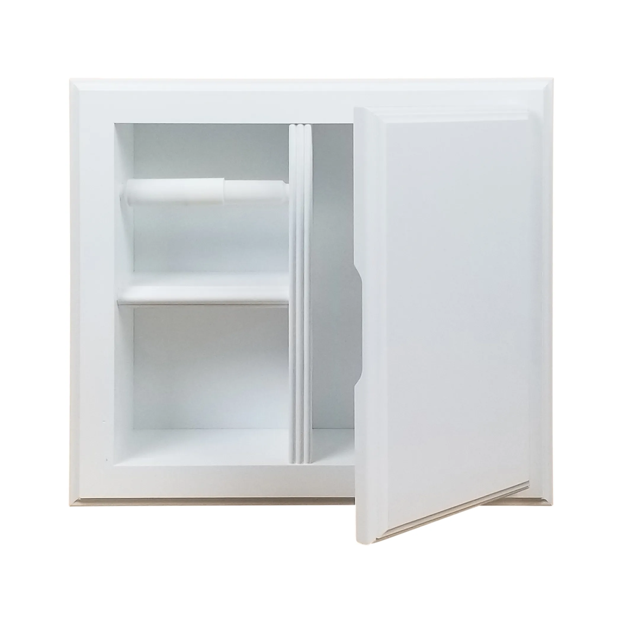 Haile Solid Wood Recessed Wood Toilet Paper Holder with Storage Cubby - Image 2
