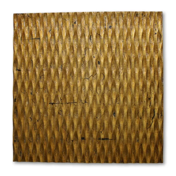 1 x 24 x 24 Gold Metallic Ridge - Wall Art Wood Wall Art