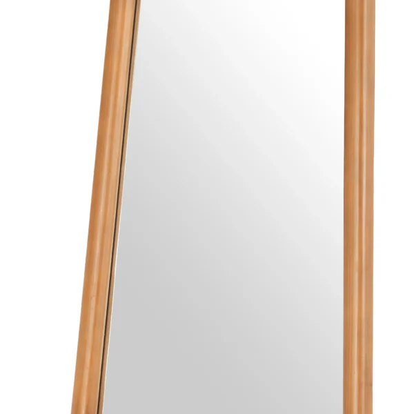 Wood Leaning Geometric Framed Standing Mirror