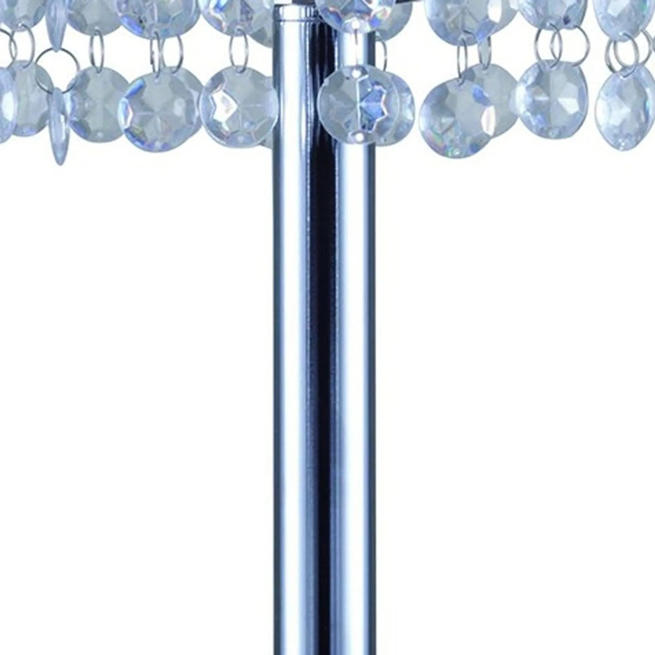 26" Silver Glam Two Tier Chandelier USB Table Lamp - Image 5