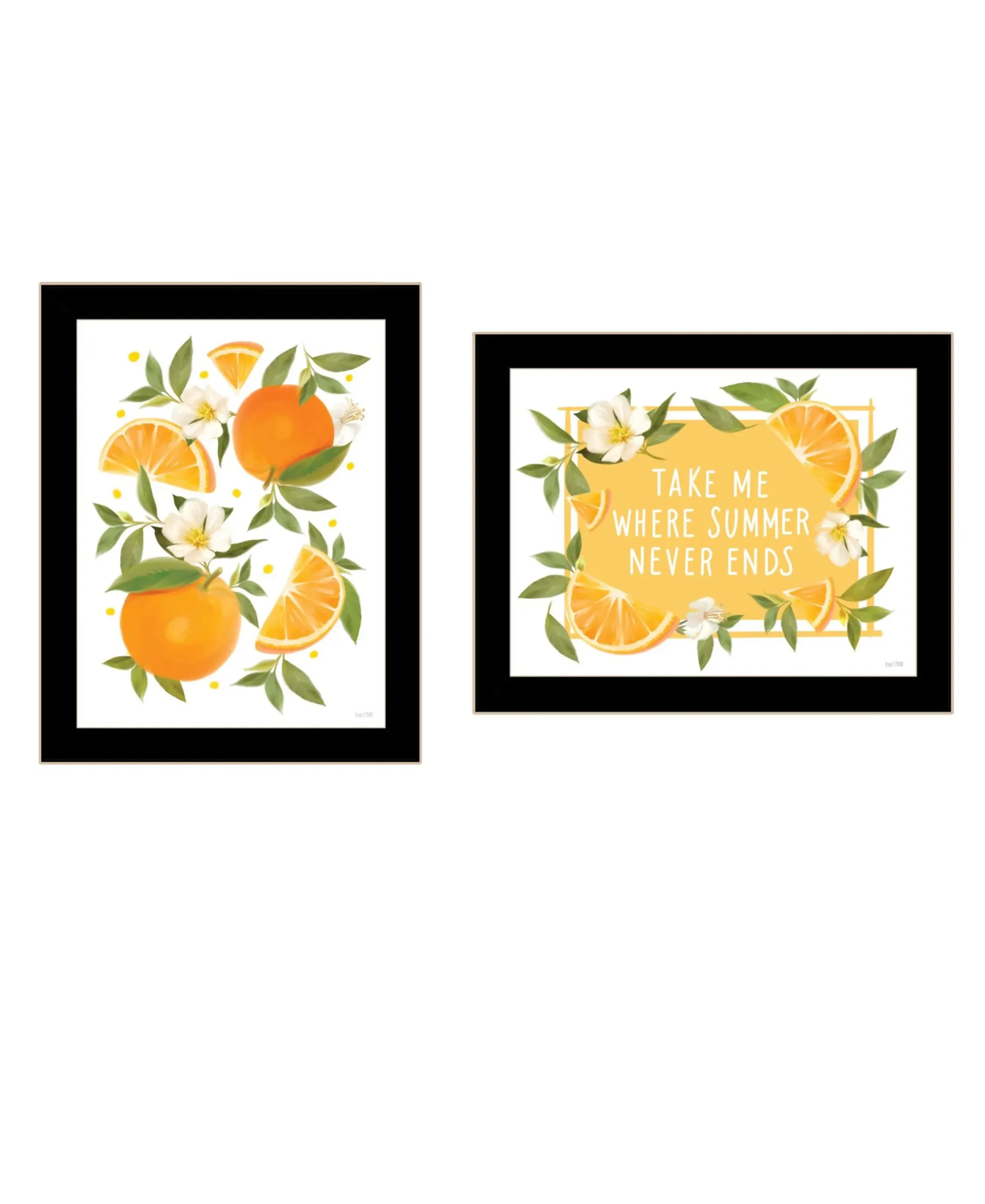 Set Of Two Take Me Where Summer Never Ends Black Framed Wall Art - Image 2