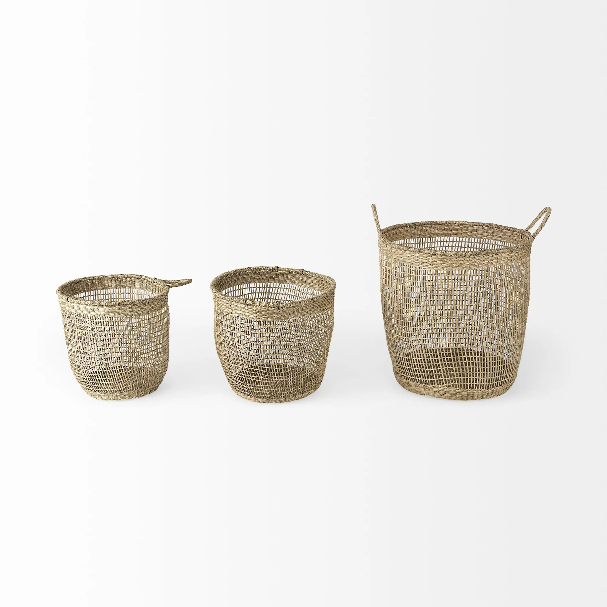 Set of Three 20" Natural Wicker Basket - Image 4
