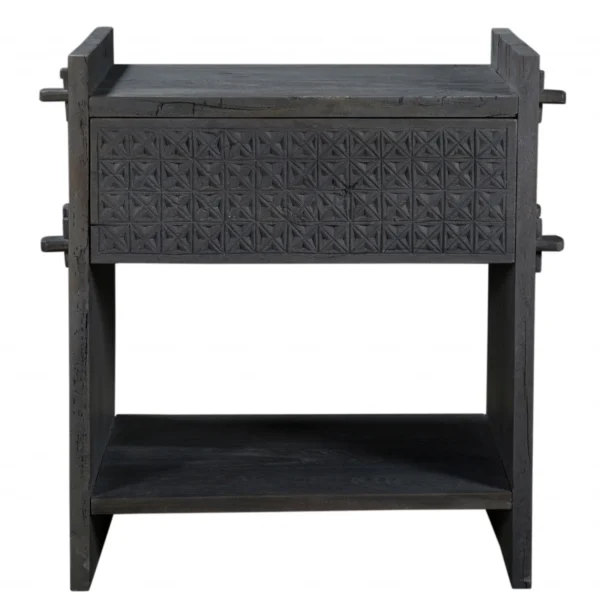 26" Dark Gray One Drawer Nightstand