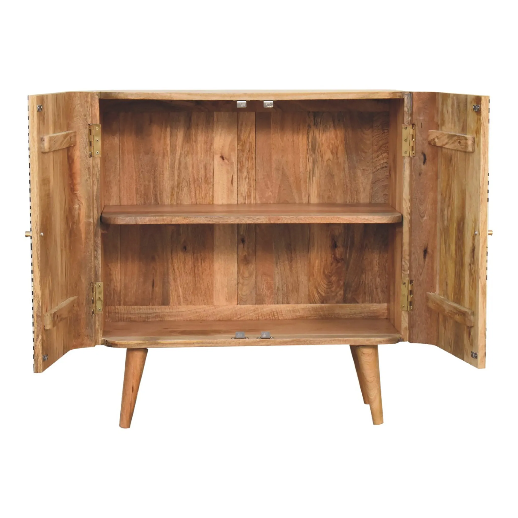 Solid Wood And Inlaid Bone Textured Accent Cabinet With Two Doors - Image 6