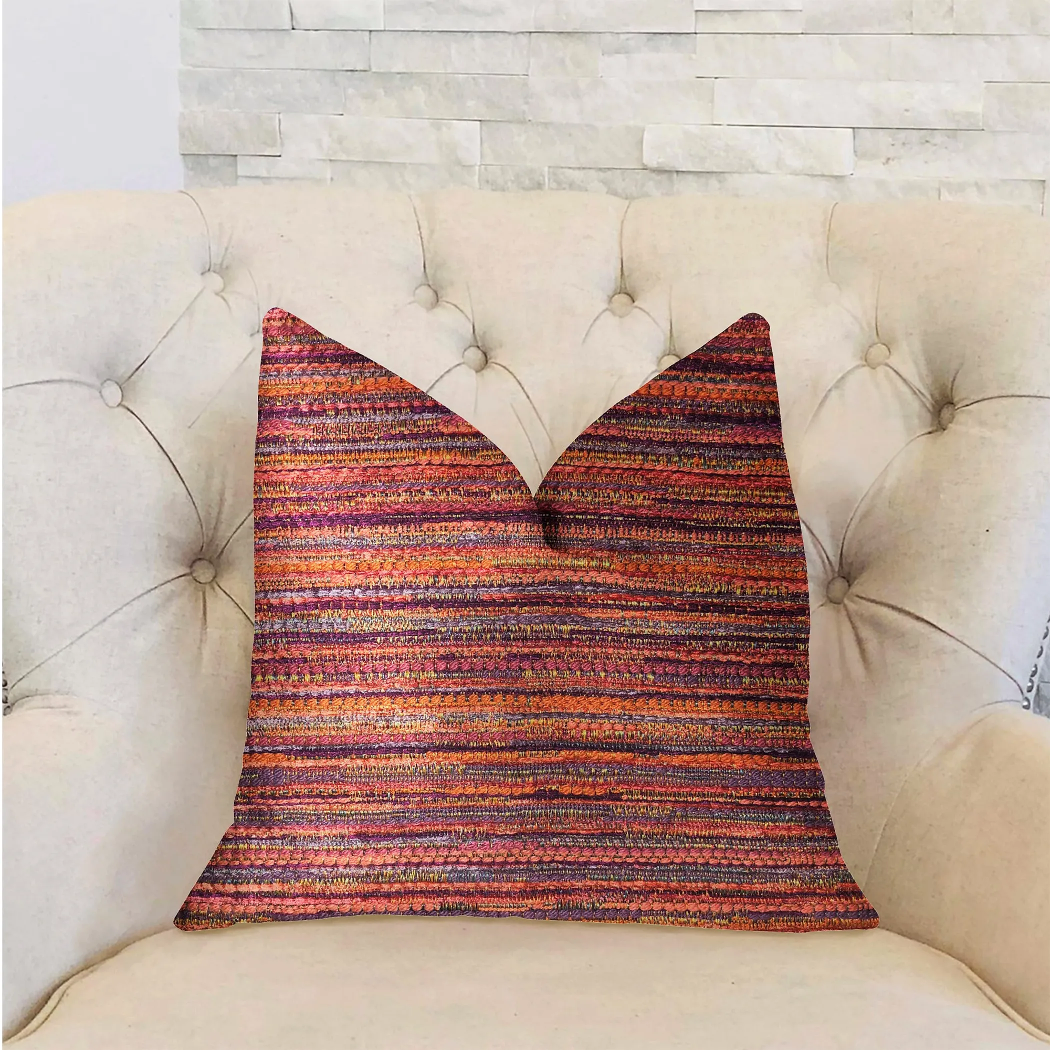 Plutus Sunset Sky Red Luxury Throw Pillow - Image 2
