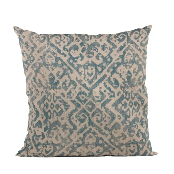 Plutus Blue Artistic Plaid Luxury Throw Pillow