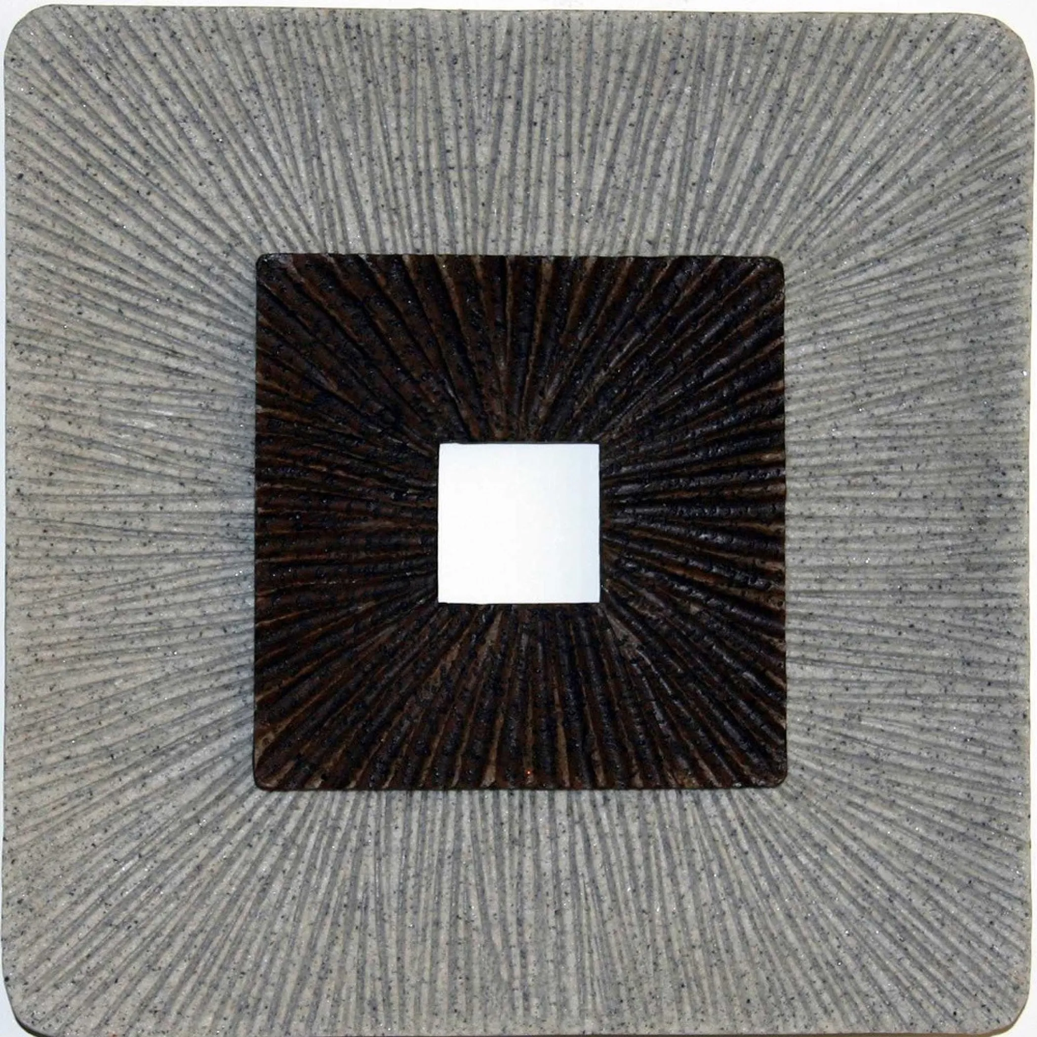 Brown & Gray Square Ribbed Minimalistic Wall Art - Image 4