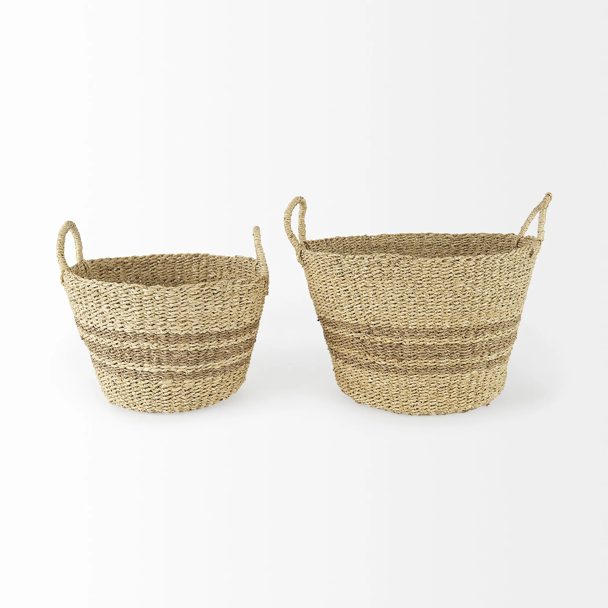 Set Of Two Detailed Wicker Storage Baskets - Image 3