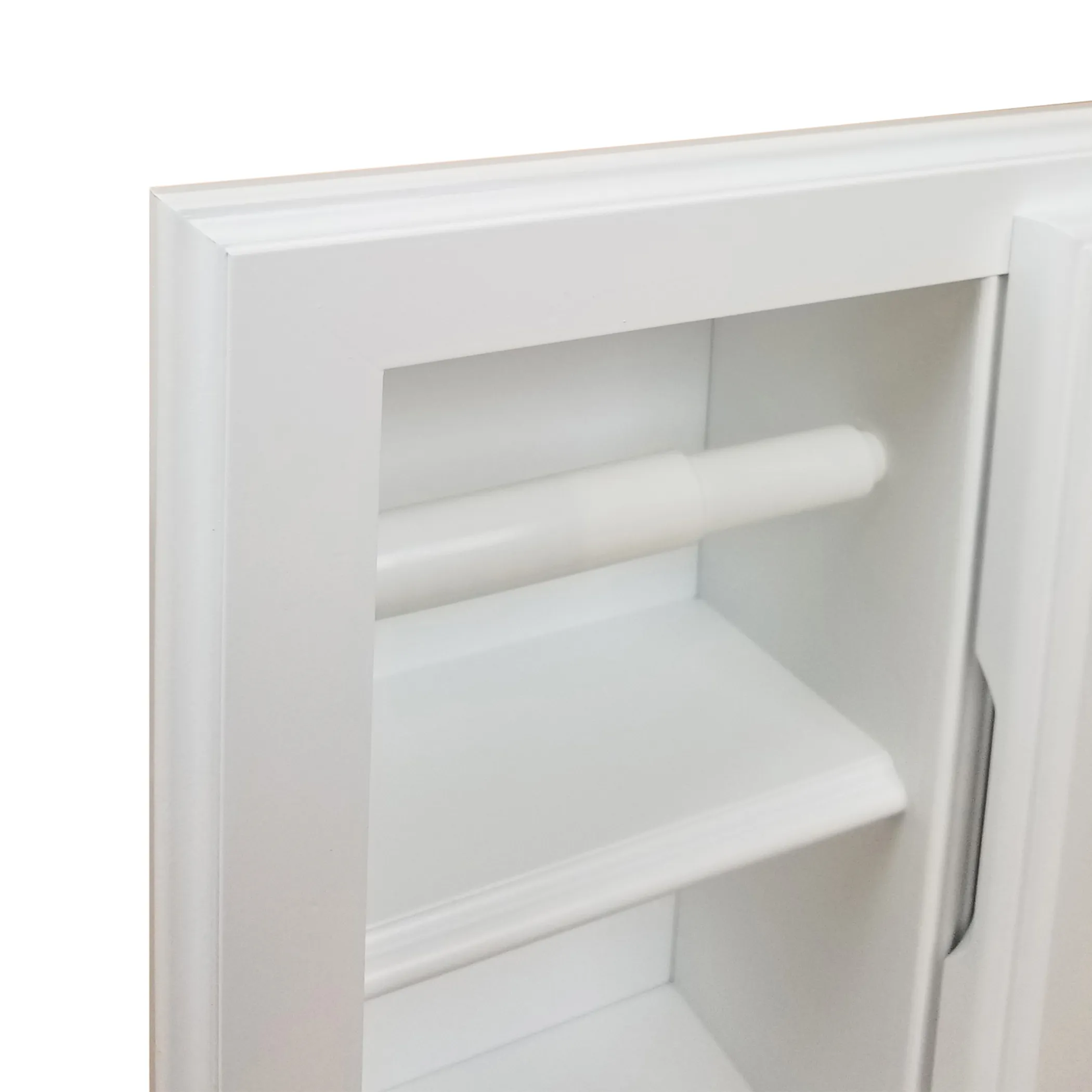 Haile Solid Wood Recessed Wood Toilet Paper Holder with Storage Cubby - Image 5