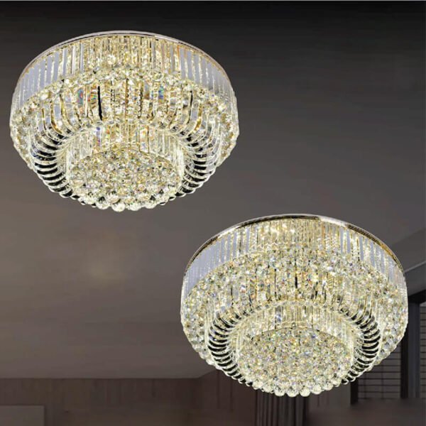 Flush Mount Ceiling Light Black Mam Crystal MOR05