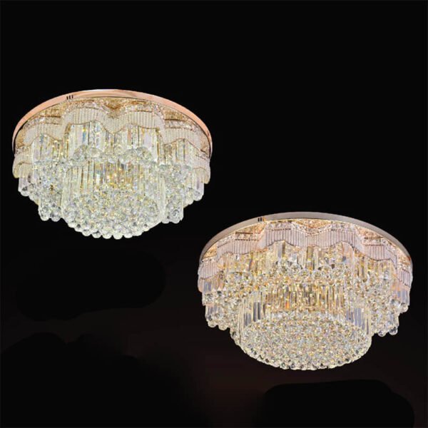 Flush Mount Ceiling Light Black Mam Crystal MOR10