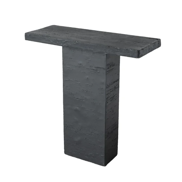 Black Rectangular Coffee Table With Pedestal Base