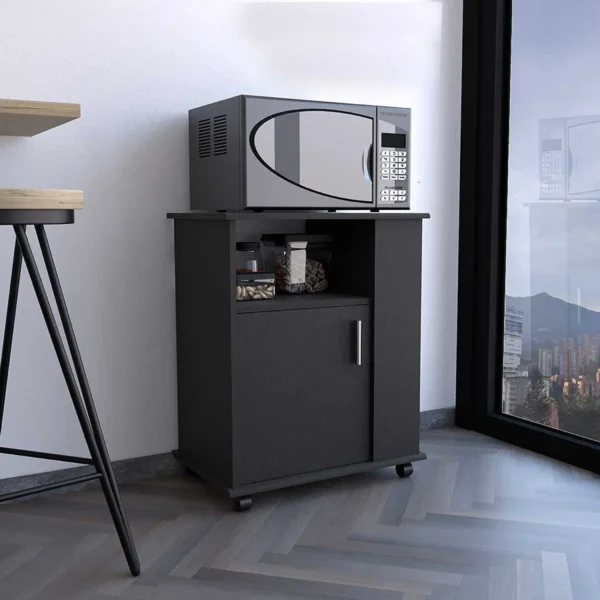 Kit Lower Microwave Cabinet, Single Door, Three Side Shelves