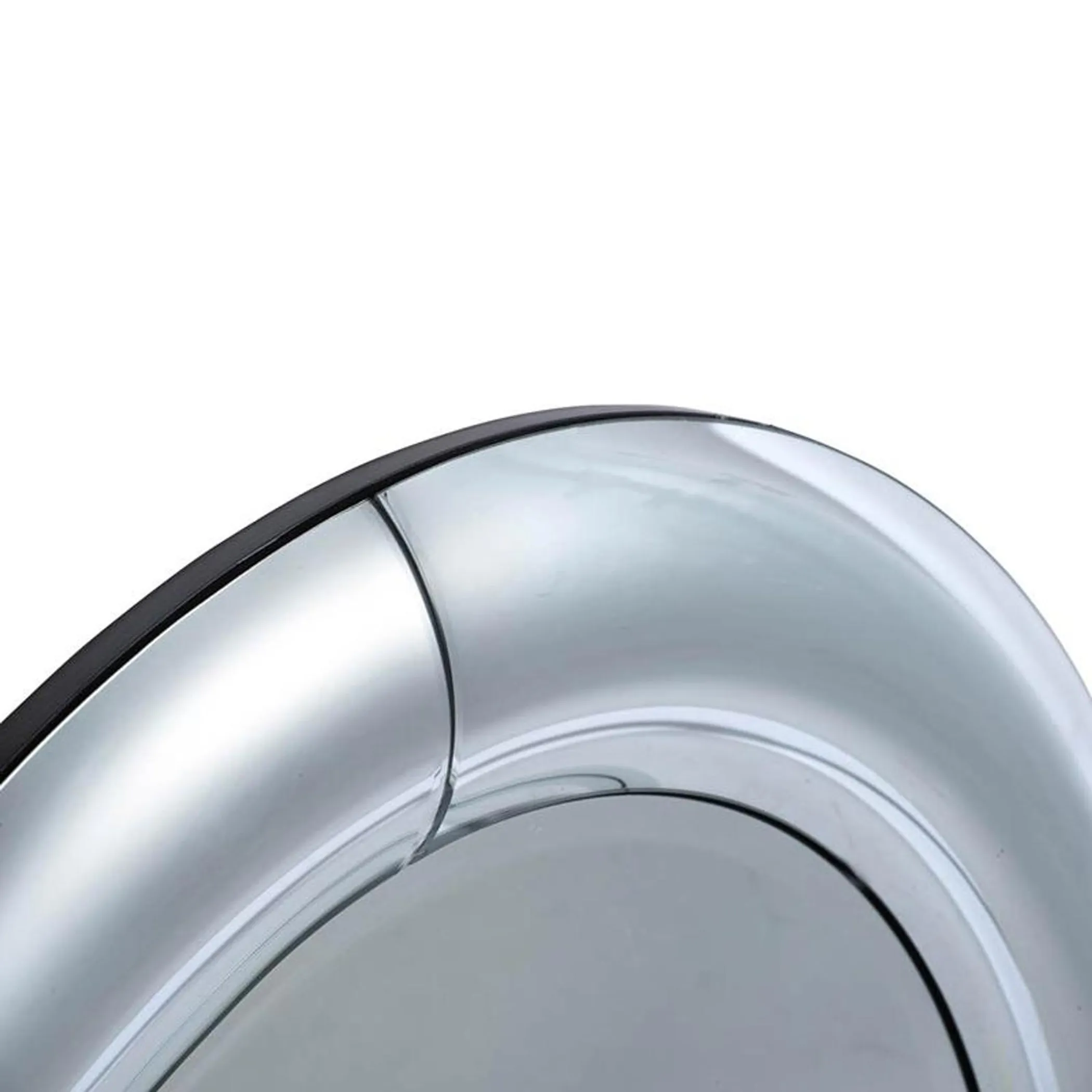 32" Silver Round Curved Frame Accent Mirror - Image 5