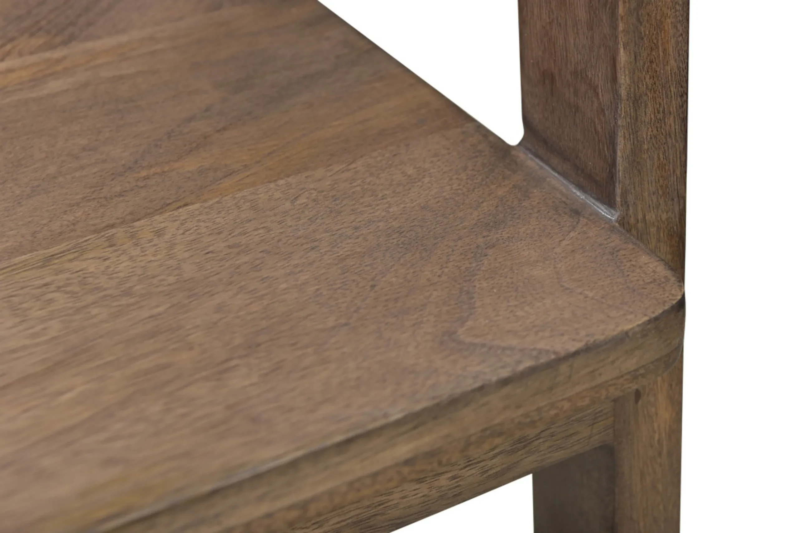 Dark Brown Solid Wood Open Back Dining Arm Chair - Image 6