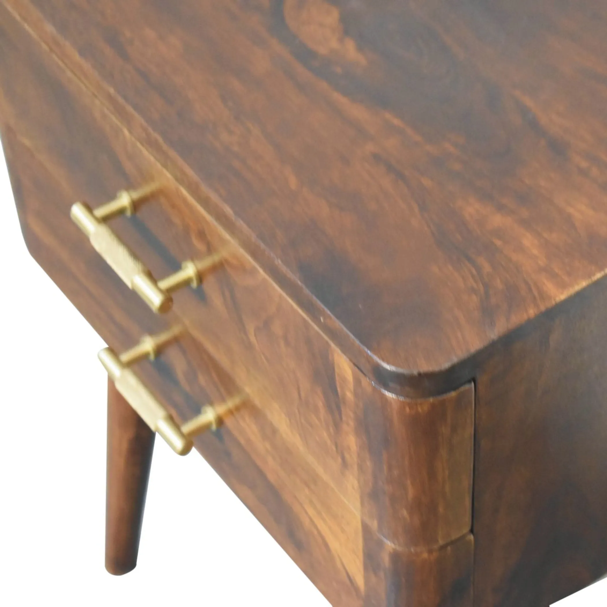 Solid Wood Two Drawer Nightstand - Image 5