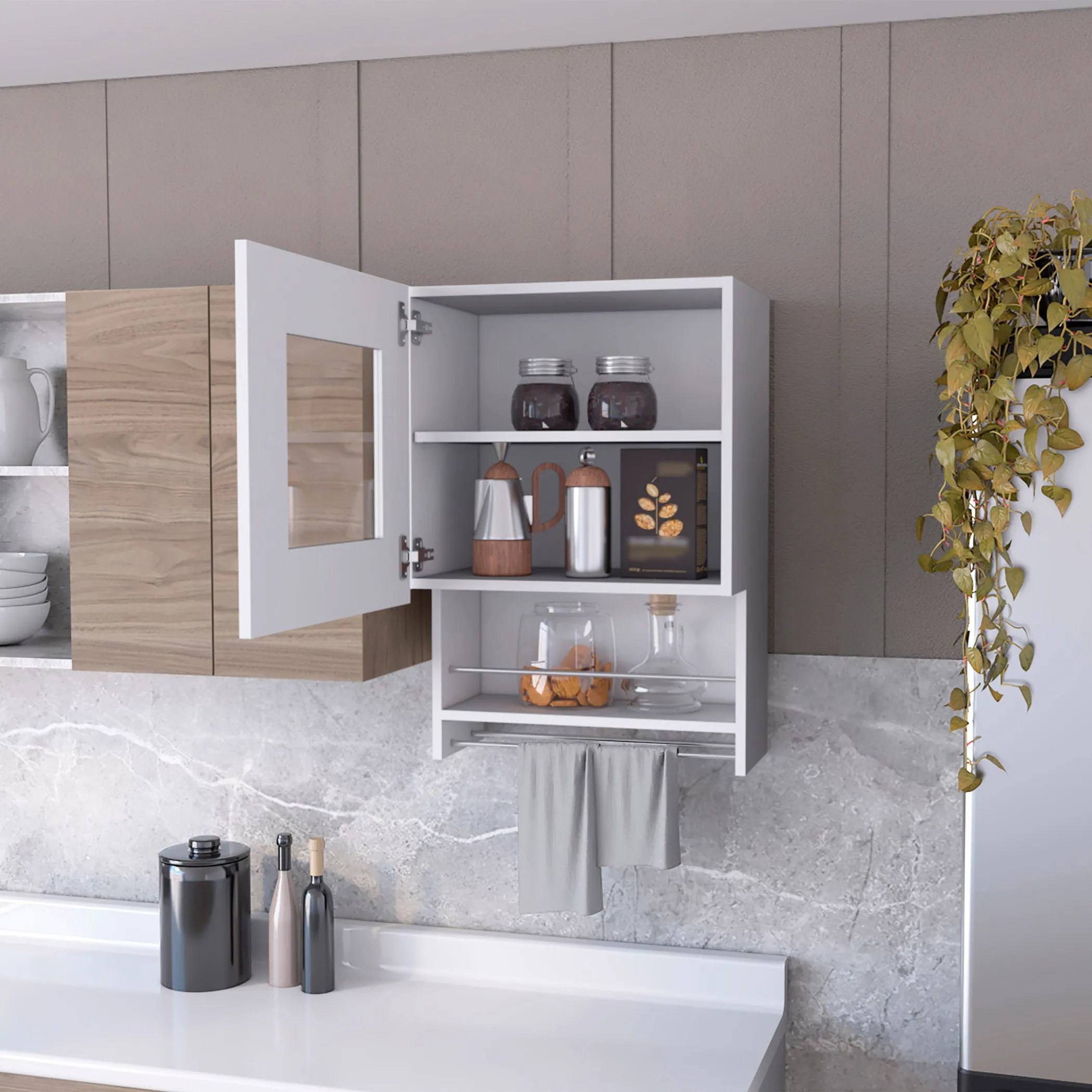20" White Accent Cabinet With Two Shelves - Image 6