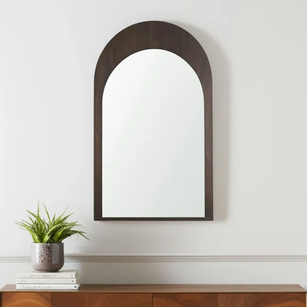 Wood Arch Framed Accent Mirror