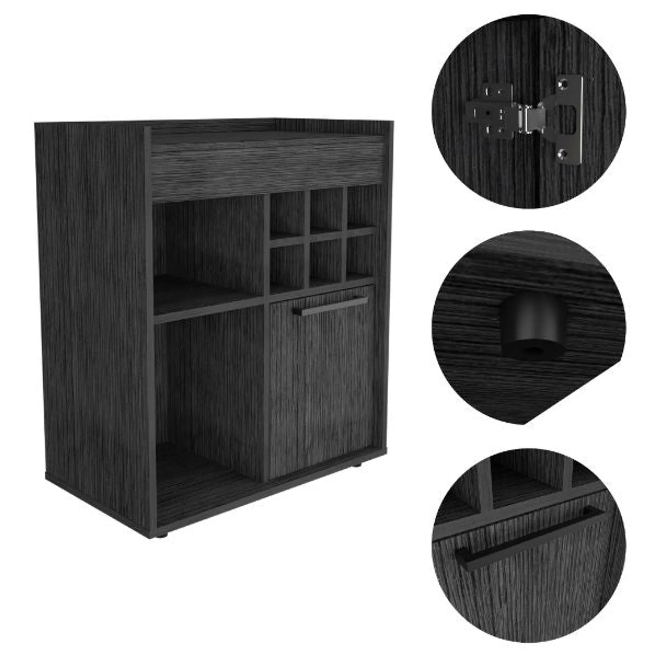 Lyon Bar Cabinet, Six Cubbies, Cabinet With Divisions, Two Concealed Shelves - Image 2