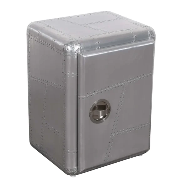 18" Silver Aluminum Standard Accent Cabinet With One Shelf