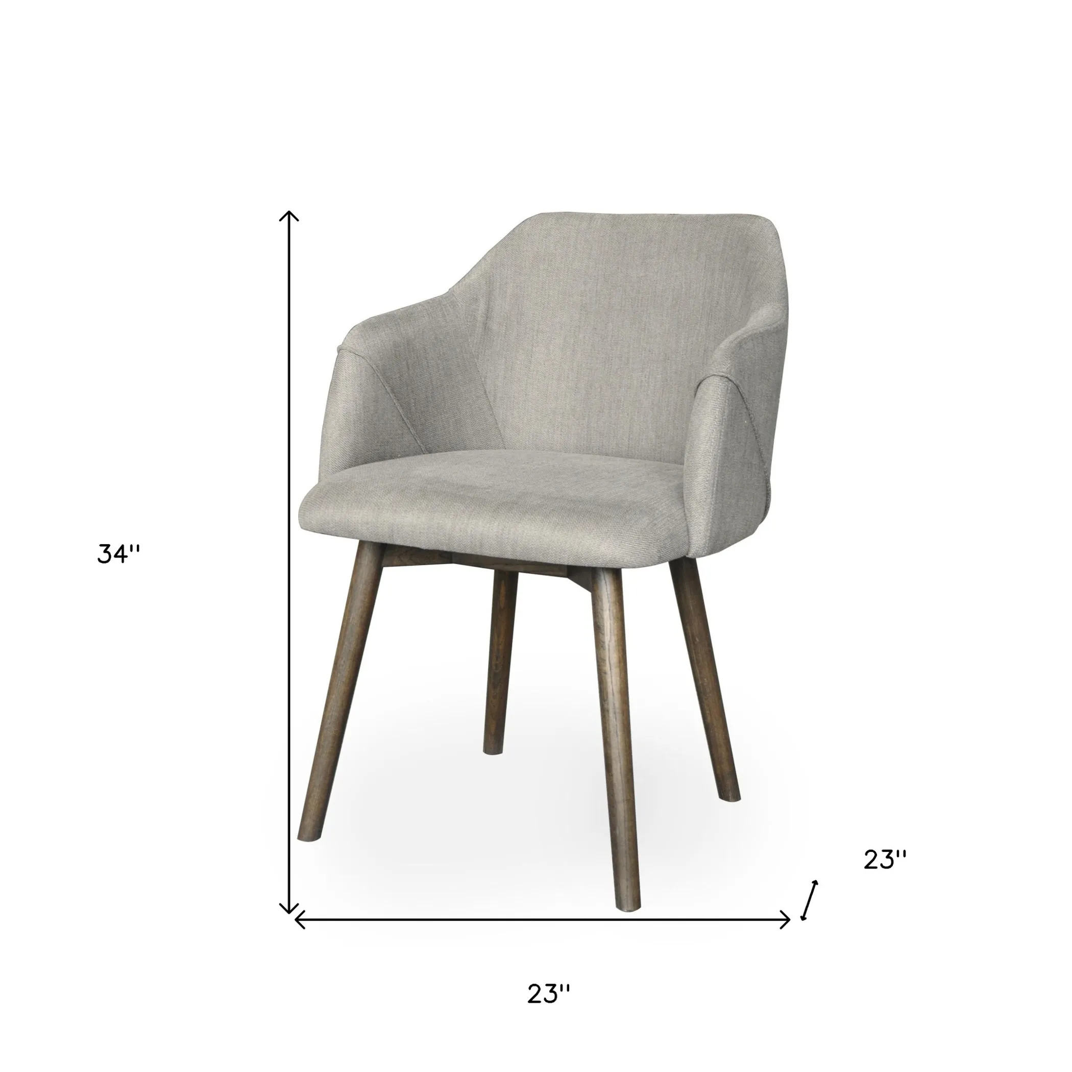 Gray And Brown Upholstered Fabric Dining Arm Chair - Image 6
