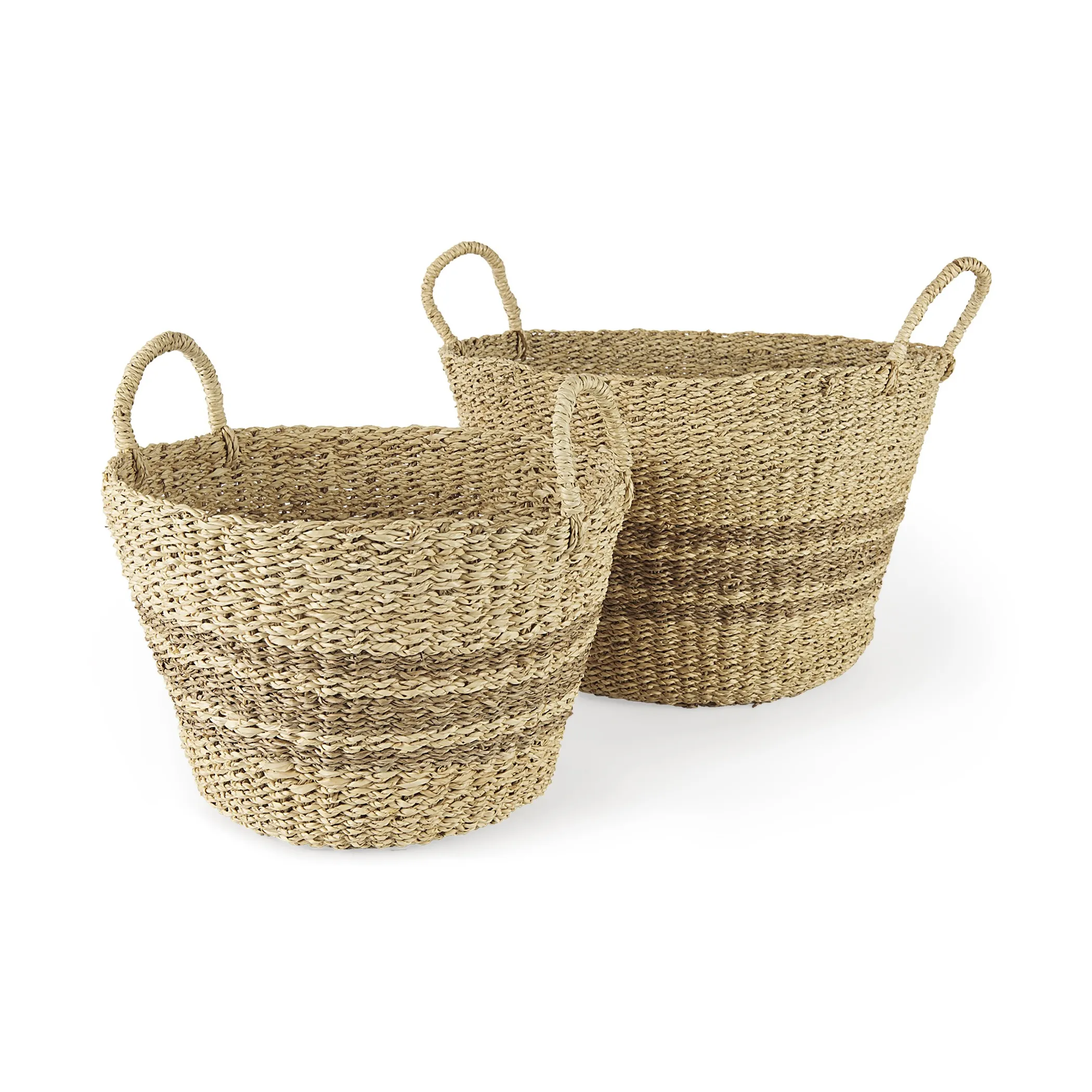 Set Of Two Detailed Wicker Storage Baskets - Image 2
