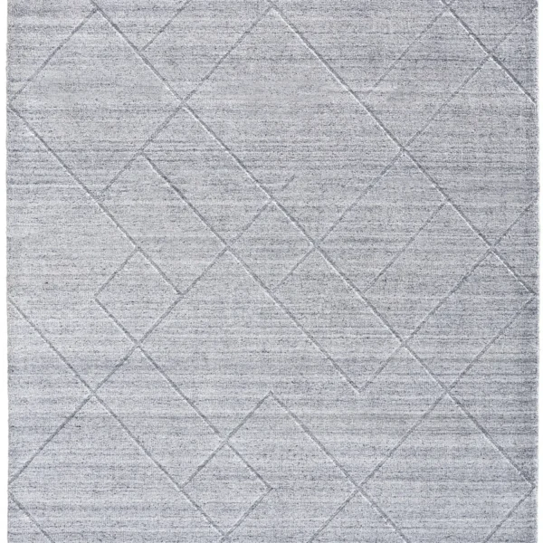 8' X 10' Gray And Silver Striped Hand Woven Area Rug