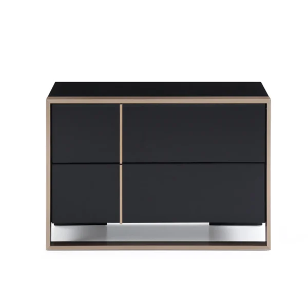 20" Black Two Drawers Nightstand