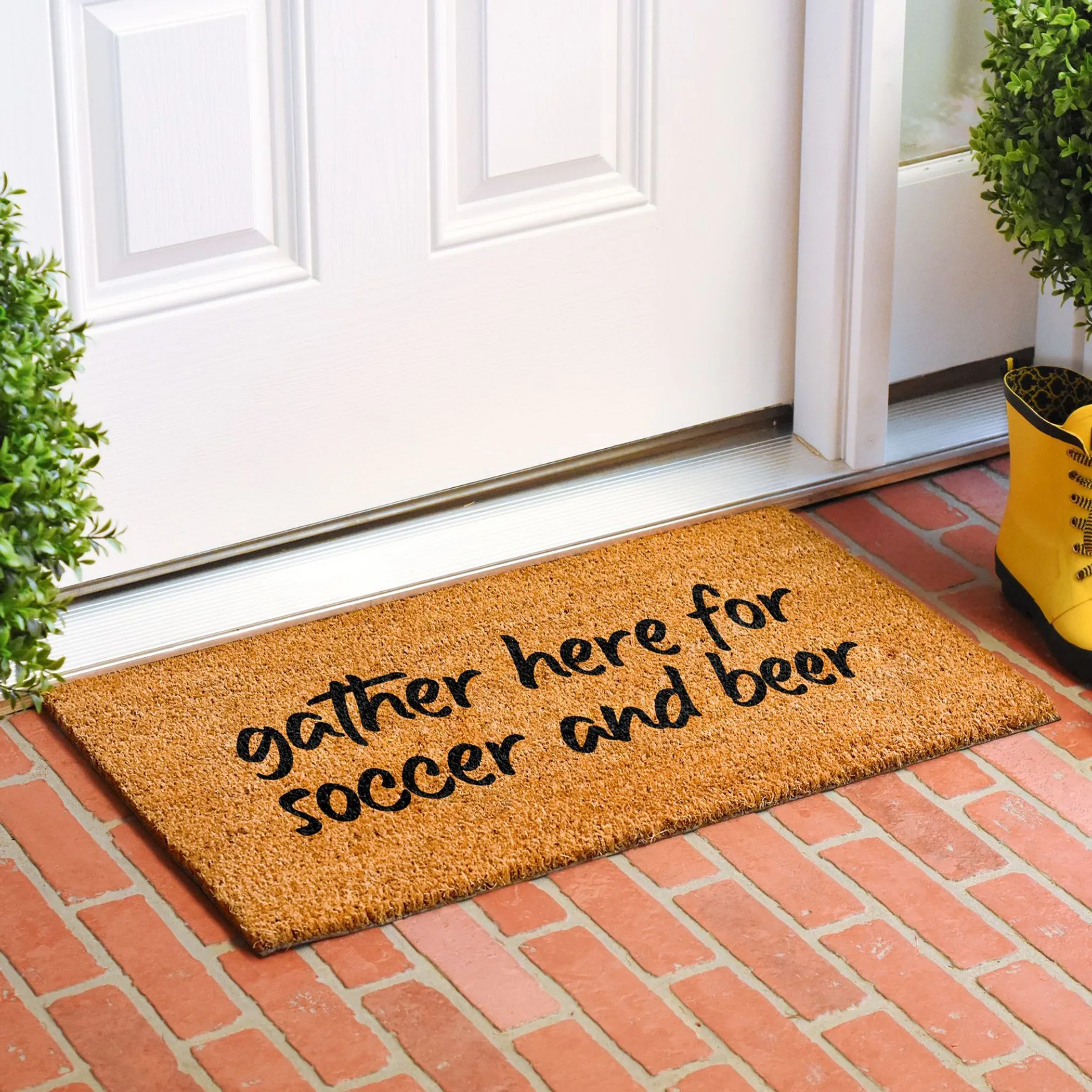 Calloway Mills Gather here for soccer and beer Doormat - Image 2